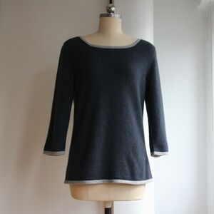 Black Goat Cashmere Marine Blue Knit Top